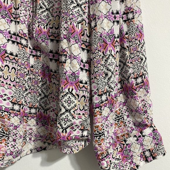 Anthropologie Maeve Islet Button Down Shirt Women's L Roll Tab Sleeve - Picture 4 of 12